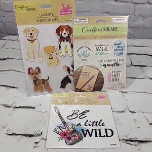 Crafters Square Scrapbooking Stickers Lot of 3 Packages Assorted